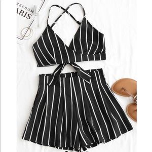 Striped Two Piece Outfit